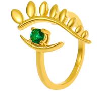 YARNOW Anillo del Mal de Ojo para Mujer Aleación Dorada Circonita Microengastada y Diseño Geométrico Abierto Anillo Moderno para Dedo Índice Joyería Creativa para Uso Diario y Fiestas