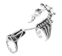 YARNOW Anillo Escorpión Ajustable de Dedo Completo con Junta Articulada Anillo Abierto de Aleación Gótica para Hombre Accesorio Punk para Cosplay y Fiestas