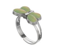 YARNOW Anillo para Chicas Adolescentes Cambio Color, Joyas del Estado de Ánimo, Anillo de Libélula, Aleación de Zinc y Epoxi, Ajustable, para Niñas, Uso Diario, Tamaño Pequeño