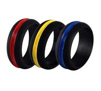 YARNOW Anillos Diseño Clásico y Encantador para Parejas en Set de 3 Piezas de Silicona Resistentes y Elegantes Color Aleatorio para Bodas y