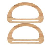 YARNOW Asas de Mano para Bolsos en Madera Resistente, 2 Unidades Anilla en D, Accesorio para Bolsos de Crochet y Manualidades