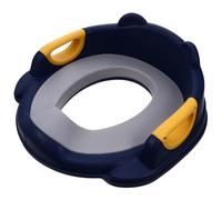 YARNOW Asiento de Entrenamiento para Baño Infantil Grande Cojín de PU Azul y Amarillo Anillo Antideslizante Respaldo de Oso y Bloque Antifugas Adecuado Niñas en Casa