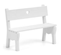 YARNOW Banco de parque blanco en miniatura, mini muebles de jardín para casa de muñecas, decoración para micropaisaje y bonsái, modelo de banco pequeño con forma de corazón de PLA, 10 x 7,3 x 2,7 cm