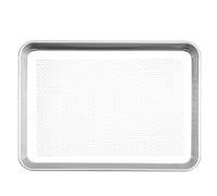 YARNOW Bandeja para Hornear Rectangular de Aleación de Aluminio Plata, Resistente a Manchas Penetración Uniforme de Calor Adecuado para Hacer Pizza y Pasteles