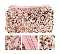 YARNOW Bolsa de Cosméticos de Gran Capacidad para Mujer Lentejuelas Neceser Cuadrado Tela Oxford y Terciopelo Multipropósito Bolsa de Viaje para Artículos de Aseo