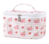YARNOW Bolsa de Cosméticos de Viaje Rosa de Gran Capacidad, Organizador Portátil de Poliéster para Viaje de Negocios y Gimnasio, Neceser y Práctico