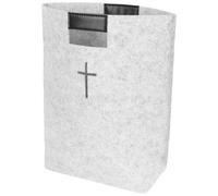 YARNOW Bolsa de Fieltro para Biblia Tamaño A4 Diseño de Cruz Bolso de Mano Gris Gran Capacidad para Escuela Iglesia y Compras Accesorio Resistente y Portátil