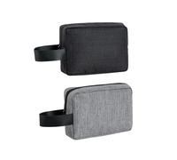 YARNOW Bolsa Organizadora para Accesorios Digitales, Poliéster Durable, Set 2 Unidades (Gris Claro y Negro), Portátil para Viajes y Camping, Cierre Cremallera Suave