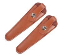 YARNOW Bolsa para Tijeras de Peluquería Ligera y Práctica 2 Piezas Fundas Protectora de PU Marrón para 1 Tijera de Salón para Peluqueros, Uso en Salón y Corte de Cabello