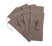 YARNOW Bolsa para Zapatillas de Ballet y Zapatos de Baile Latino Cierre de Cordón, Franela Beige, Paquete de 8 Piezas para Mujeres y Niñas