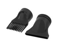 YARNOW Boquilla de Repuesto con Boquilla Plana y Peine para Peinado Profesional 2 Piezas Herramienta de Peluquería de Plástico Negro para Secador de Pelo de Salón