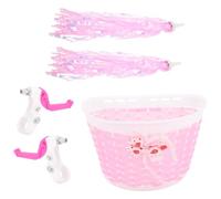 YARNOW Borlas de Bicicleta para Niñas Cinta de Bicicleta Plástico Rosa Serpentinas para Manillar Scooter Infantil
