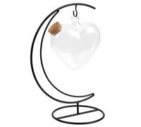 YARNOW Botella Decorativa de Vidrio Transparente Soporte de Hierro para Colgar, Adecuado para Decoración DIY y Plantas, Diseño de Botella de Paisaje y Frascos de Corazón