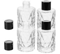 YARNOW Botellas Difusoras de Aroma de Vidrio 50 Ml 4 Piezas para Uso en Hogar y Spa Recipientes Vacíos para Aceites Esenciales