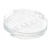 YARNOW Botón de Póquer de Cristal Transparente Compacto para Torneos y Juegos Texas Hold'em Letras Grabadas