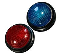 YARNOW Botones de Respuesta para Concursos Infantiles 2 Unidades de Pulsadores de Plástico Rojo y Azul Sistema Interactivo con Sonido para Juegos y Actividades Educativas Aula y