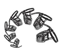 YARNOW Bozal de Cesta de Plástico Transpirable para Perros con Correa Ajustable de Cuero PU para Evitar Mordeduras y Ladridos de Seguridad para Mascotas