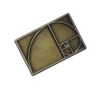 YARNOW Broche de Metal Rectangular Diseño Espiral de Proporción Áurea, Pin Temático Matemático Vintage, Pasador para Profesores y Regalos Estilo Artístico Retro