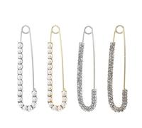YARNOW Broches de Gemas de Imitación para Ropa 4 Piezas Accesorios Grandes para Suéter Alfileres Decorativos Vintage Pines de Seguridad Femeninos para Moda y Joyería