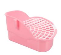 YARNOW Caja de Arena Triangular para Mascotas en Esquina, Baño Desmontable para Conejos y Cobayas, Bandeja Plástica Rosa Bordes Antiderrames, Adecuado para Uso en Jaulas Interiores