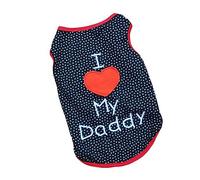 YARNOW Camiseta de Cachorro Camiseta sin Mangas para Perro Ropa para Mascotas Accesorios i Love My Daddy Talla S