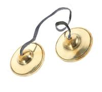 YARNOW Campana De Meditación De Cobre Pulido Pequeña, Instrumento De Percusión Manual, Platillos De Dedo Para Yoga y Relajación, Portátiles Para Adultos, Cémbalos Para Mindfulness