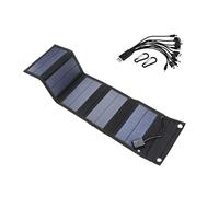 YARNOW Cargador Solar Portátil Carga de Energía Solar Panel Plegable de 15w y 6v Material Abs y Cobre para Camping y Emergencias