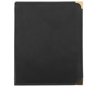 YARNOW Carpeta para Recetas Cubierta Protectora de Pvc y Pu Negro, Fácil de Limpiar, 4 Páginas y 8 Vistas, Adecuado para Bares y Restaurantes