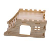 YARNOW Casa de Madera para Hámster Resistente al Desgaste con Rampa Escondite Seguro y Privado para Chinchillas y Cobayas Nido Práctico y Divertido para Pequeños Roedores