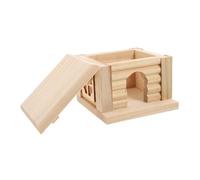 YARNOW Casa para Hámster De Madera Natural Vivienda Desmontable para Pequeños Animales Refugio Seguro y Multifuncional para Jerbos y Roedores Pequeños
