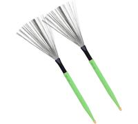 YARNOW Cepillos de Batería de Arce para Jazz, Par de Escobillas Alambre de Acero al Carbono Retráctil, Mango de Madera Verde, Accesorios para Percusión y Baquetas Profesionales