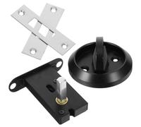 YARNOW Cerradura con Anilla para Puerta, Tirador de Manija Redonda de Acero Inoxidable, Negro, Doble Cara, Rosca 4mm, para Puertas y Ventanas del Hogar