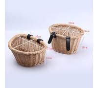 YARNOW Cesta de Mimbre Ovalada para Cesta Delantera para Bicicleta Amplio Espacio Resistente y Fácil de Fijar al Manillar Adecuado para Almacenamiento y Uso al Aire Color Aleatorio