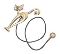 YARNOW Cierre Magnético para Cortinas sin Perforaciones, Abrazaderas de Aleación Ajustables, Lazo Decorativo Azul Verdoso Estilo Gato, Sujeción Práctica para Ventanas en Hogar y Oficina