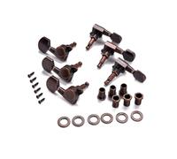 YARNOW Clavijas de Afinación de Guitarra Acústica y Eléctrica 3l3r Antiguas Color Bronce con Bloqueo, Juego de 6 Piezas con Casquillos y Tornillos para Accesorios de Tuning de Guitarra