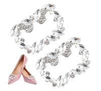 YARNOW Clip para Zapatos de Mujer Cristal Cuadrado Hebilla Metálica Decorativa para Boda y Banquete Accesorio Brillante para Sandalias Botas y Tacones