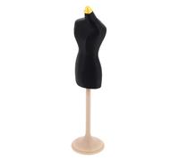 YARNOW Colgador de maniquí de muñeca Mini maniquí Accesorios de casa de muñecas maniquí de Costura Mujer Cuerpo de maniquí Forma de Mini Vestido pla Negro