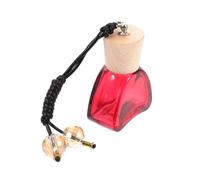 YARNOW Colgante de Botella de Perfume para Coche de Vidrio Rojo 12ml, Ambientador para Eliminar Olores y Relajar Cuerpo y Espíritu, Decoración Interior