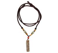 YARNOW Collar Colgante Masculino Compartimento Oculto en Caja de Cobre y Cuerda Trenzada, Adecuado para Uso Diario y Estilo Casual