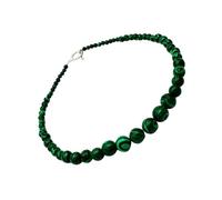 YARNOW Collar de Malaquita Redondo para Mujer Colgante de Piedra Natural Verde Cadena Ajustable Joyería Artesanal para Uso Diario y Obsequio Especial