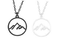 YARNOW Collar de Niña Creativa Colgante de Montaña en Aleación, 2 Piezas, Diseño Geométrico y Estilo de Moda para Accesorios de Calle Cómodos E Interesantes