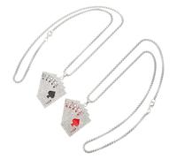 YARNOW Collar de Pareja Colgante Naipes 2 Piezas Acero Inoxidable 60 Cm Unisex Moda Casual Fiesta Obsequio