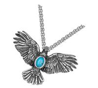 YARNOW Collar Vintage de Águila para Hombre Acero Inoxidable Turquesa Azul Retro Estilo Callejero Joyería Masculina para Uso Diario y Ocasiones Obsequios