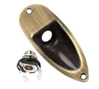 YARNOW conjunto de accesorios de guitarra de entrada Guitar Jack Plate Metal Placa de jack de entrada de guitarra eléctrica soporte de Jacobo plato de Negro