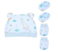 YARNOW Conjunto de Gorro, Manoplas y Calcetines de Algodón para Ñiño Recién Nacido, Diseño Elástico y Fácil de Usar, Adecuado para Proteger y Abrigar a Recién Nacidos