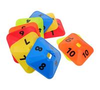YARNOW Conos Cuadrados de Entrenamiento Numerados 1-10 para Fútbol y Baloncesto, Discos de Agilidad Multifuncionales Borde Floral Antideslizante, Juego de 10 Piezas para Ejercicios