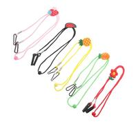 YARNOW Cordones Ajustables para Infantiles Diseños de Dibujos Animados 5 Piezas Surtidas Verde Zanahoria Rosa Fresa Amarillo Piña Rojo Flor Negro Sandía Soporte para Cuello