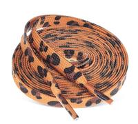 YARNOW Cordones Planos Estampado de Leopardo Par de 120 CM Tejidos Poliéster y Algodón Cordones de Repuesto para Zapatillas Botas y Zapatos de Vestir Resistentes y Versátiles para