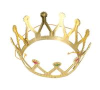 YARNOW Corona Accesorio de Fiesta y Disfraz de Reina Medieval Antigua de Plástico Dorada para Halloween para Teatro y Celebraciones