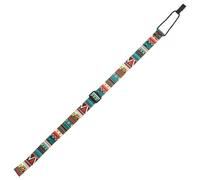 YARNOW Correa de Ukelele Ajustable sin Perforaciones, Doble Gancho Resistente, Cinturón para Instrumento Musical Combinación de Colores Geométricos, Compatible para Uso Cómodo y Seguro